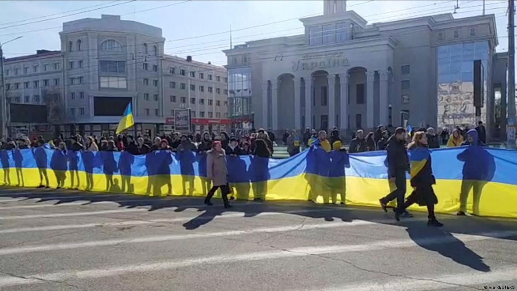 April 2022. Anti-Russian demonstration in seized Kherson