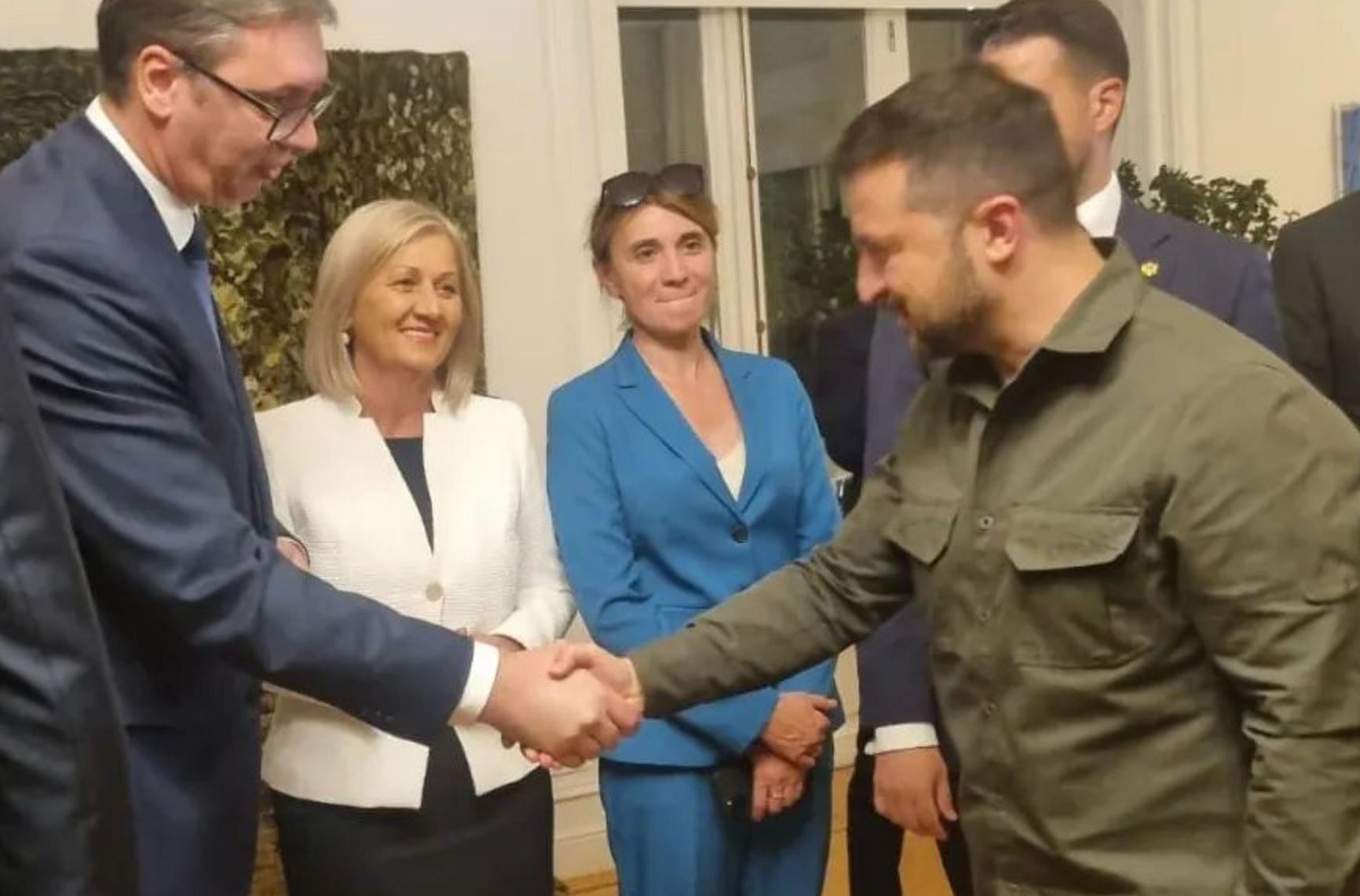 Alexander Vucic and Volodymyr Zelensky at the meeting in Athens