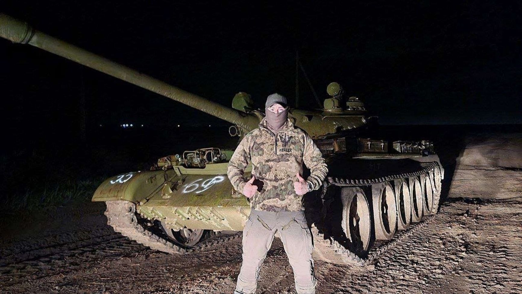 A Russian T-54/55 in the Zaporizhzhia region