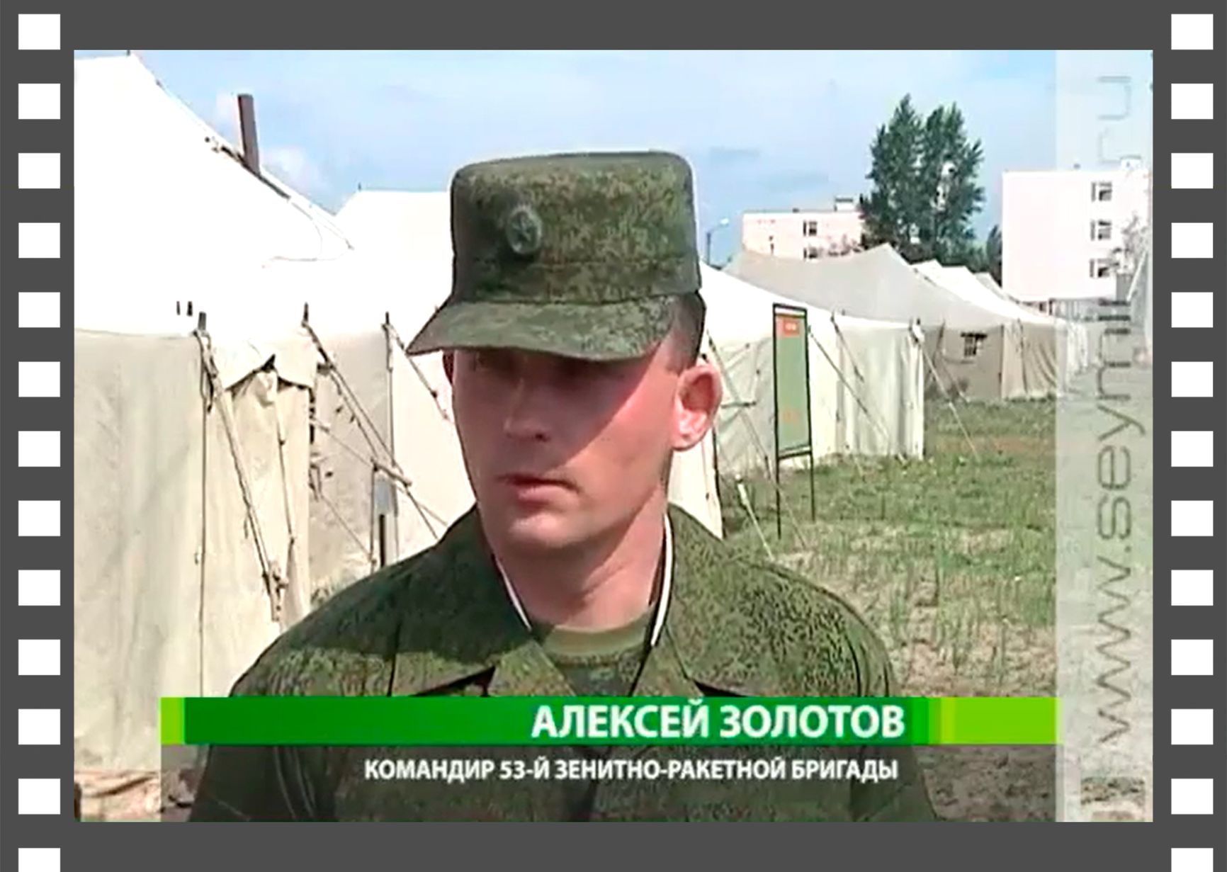Командир 53-й зенитно-ракетной бригады Алексей Золотов дает интервью курской телерадиокомпании «Сейм» 16 июля 2012 г.