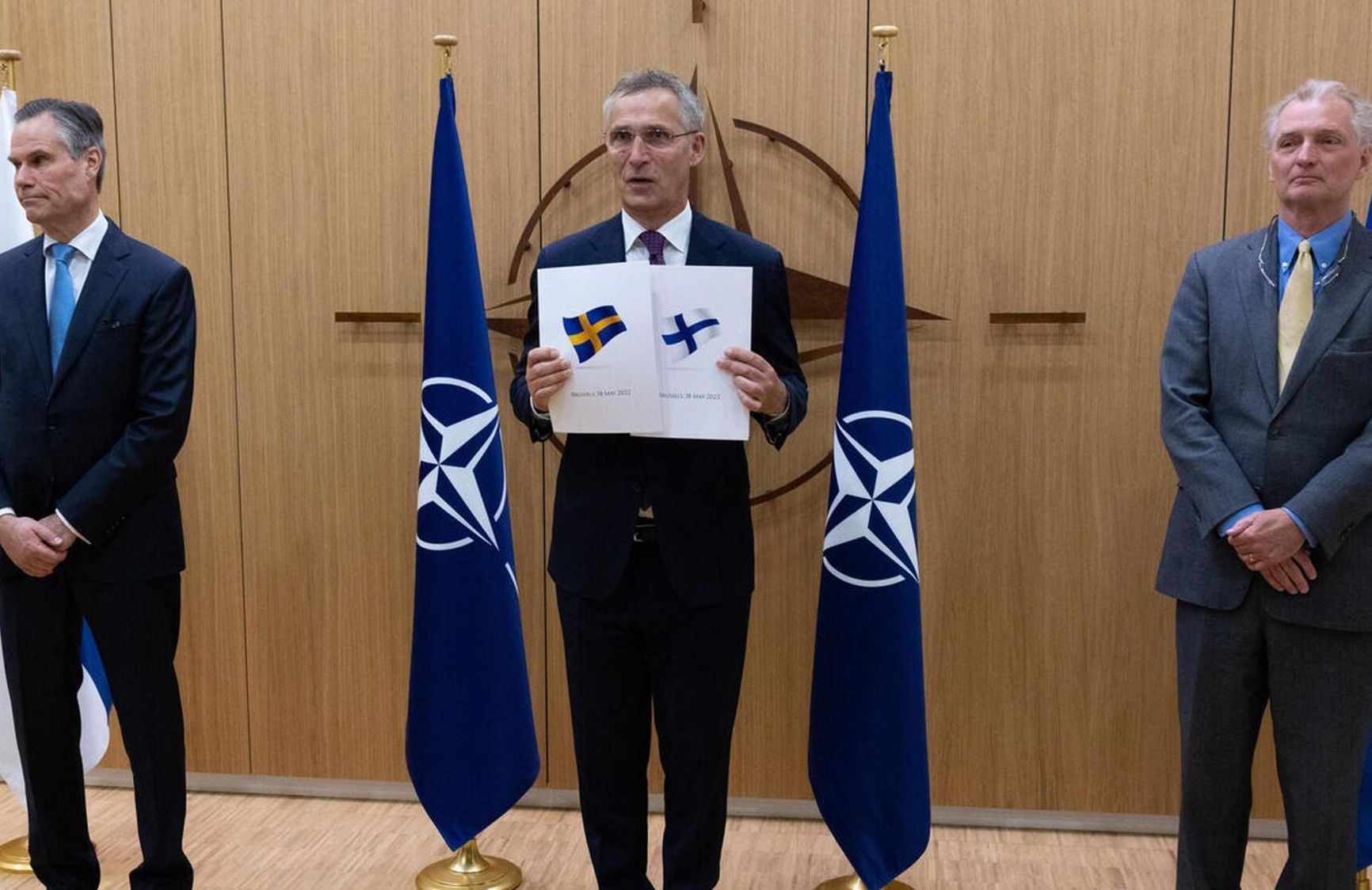 Finnish and Swedish Ambassadors to NATO submit applications for NATO membership to Secretary General Jens Stoltenberg