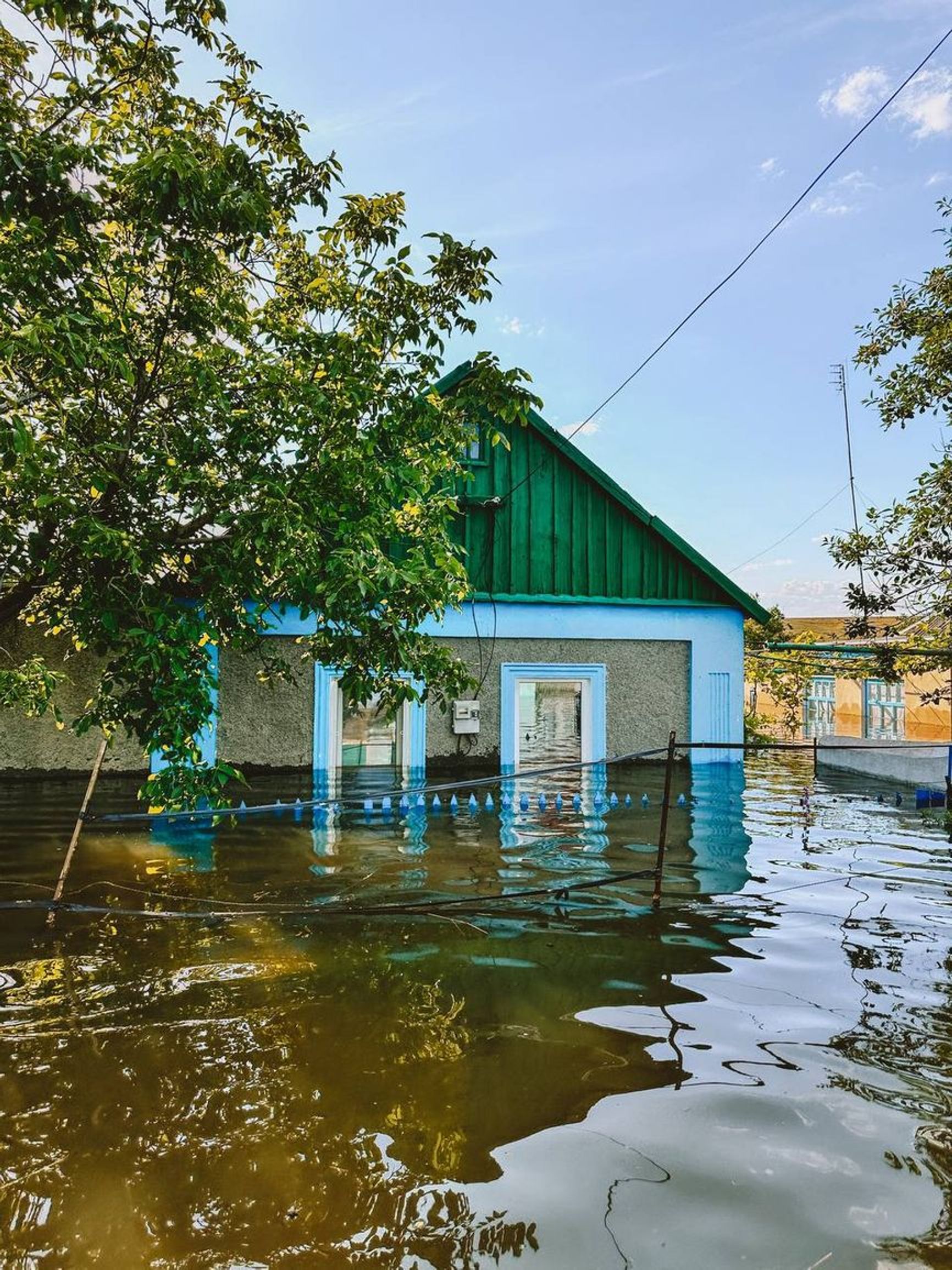 A submerged house in Kherson