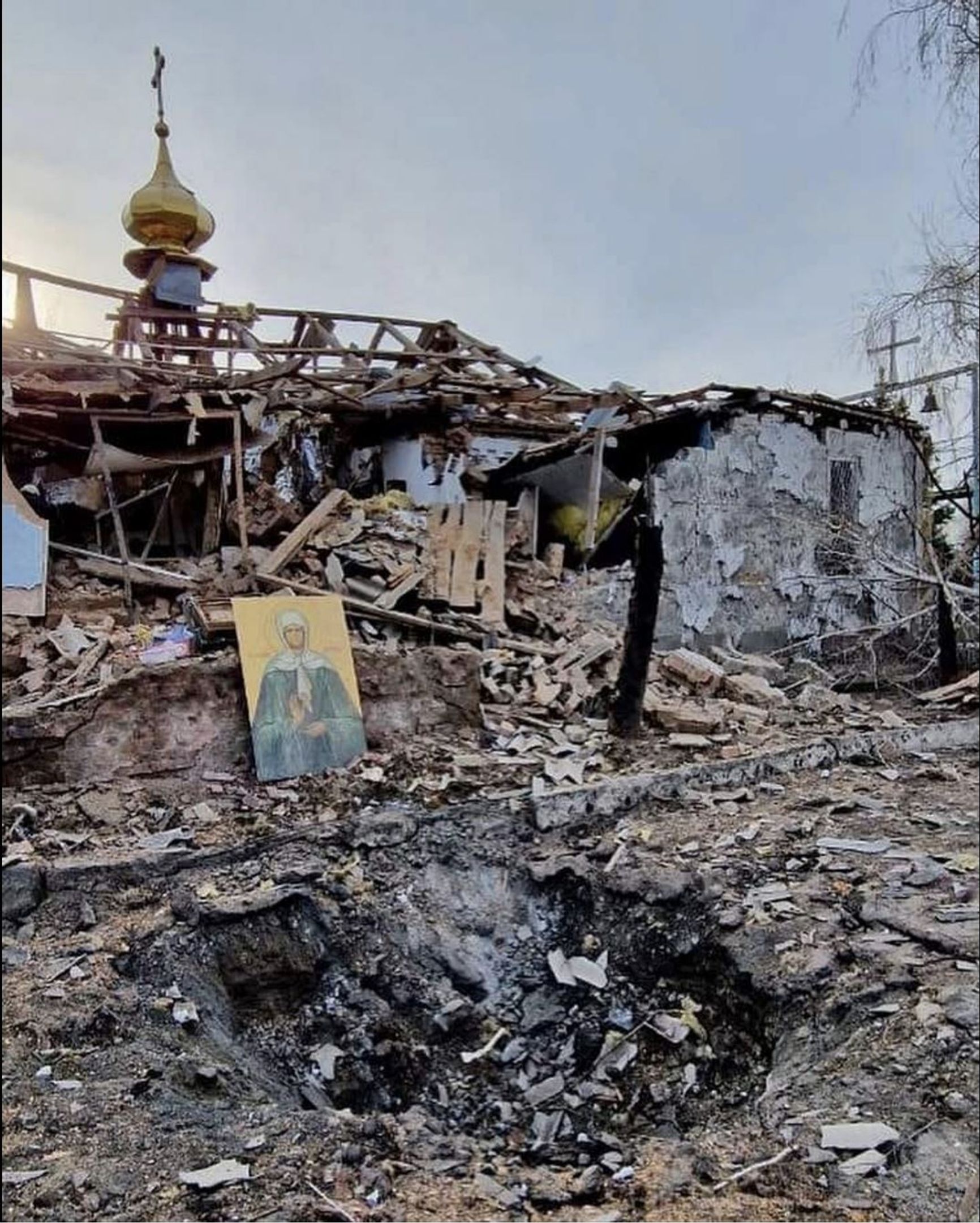 The Church of St. Archangel Michael in the village of Komyshuvakha in the Zaporizhzhia region, destroyed by Russian troops on Easter eve on the night of April 16, 2023