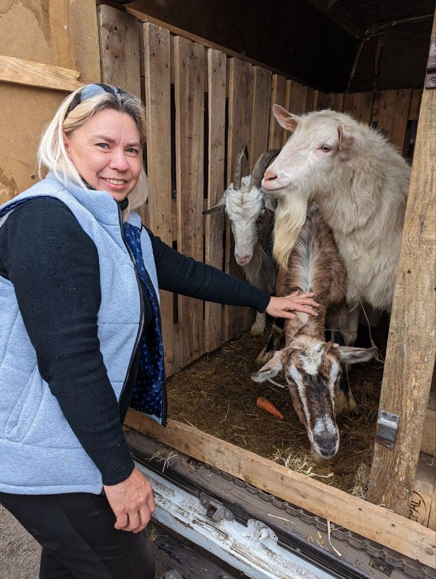 Olena with rescued animals