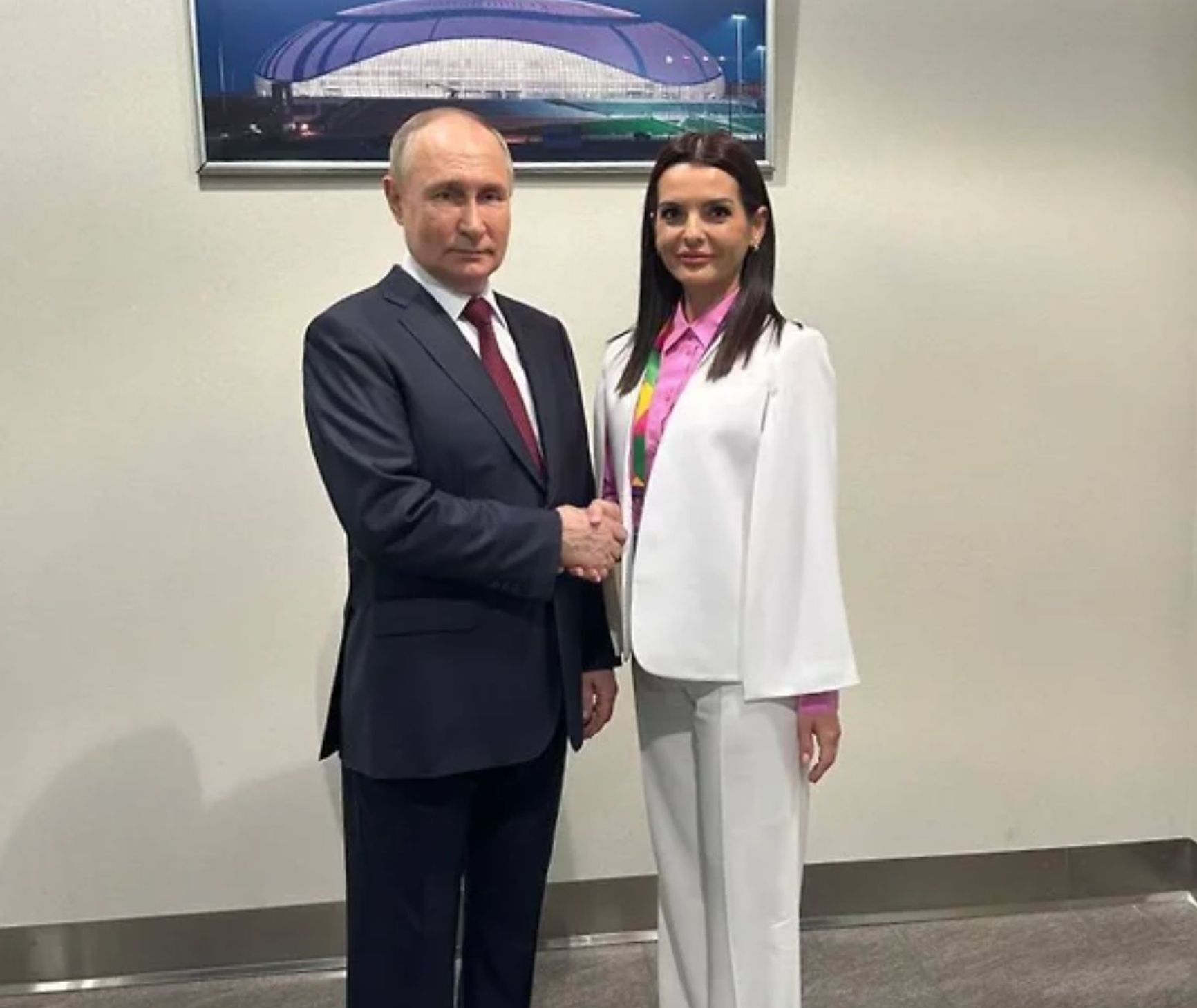 Vladimir Putin and Evghenia Guțul in Sochi, March 6, 2024