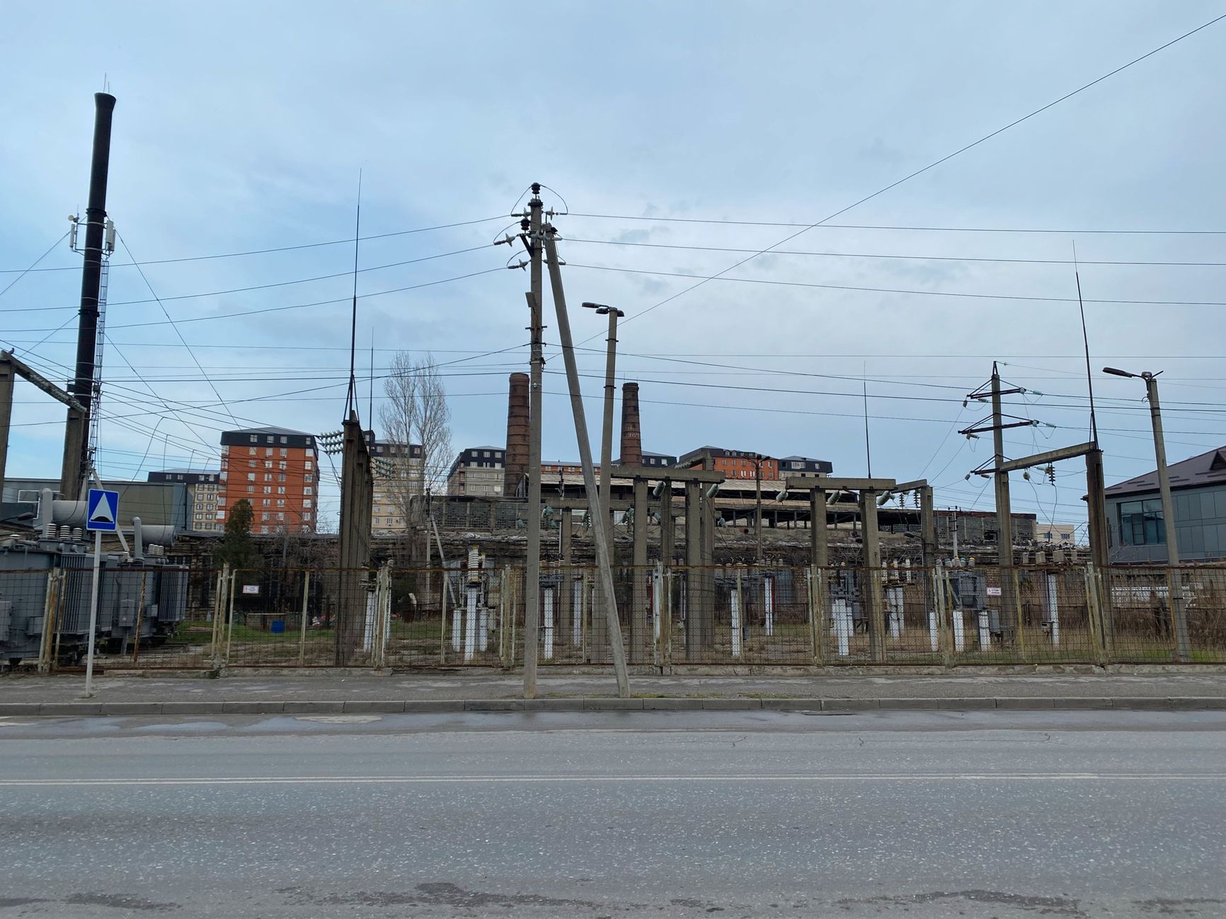 A transformer substation in Reduktorny near Makhachkala. Locals blame the frequent blackouts on dilapidated power systems and equipment — and on crypto miners