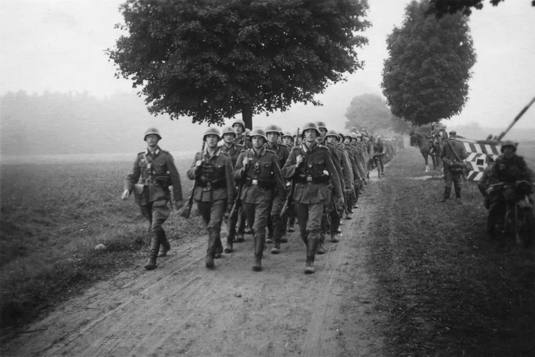 German troops advancing to the Polish border