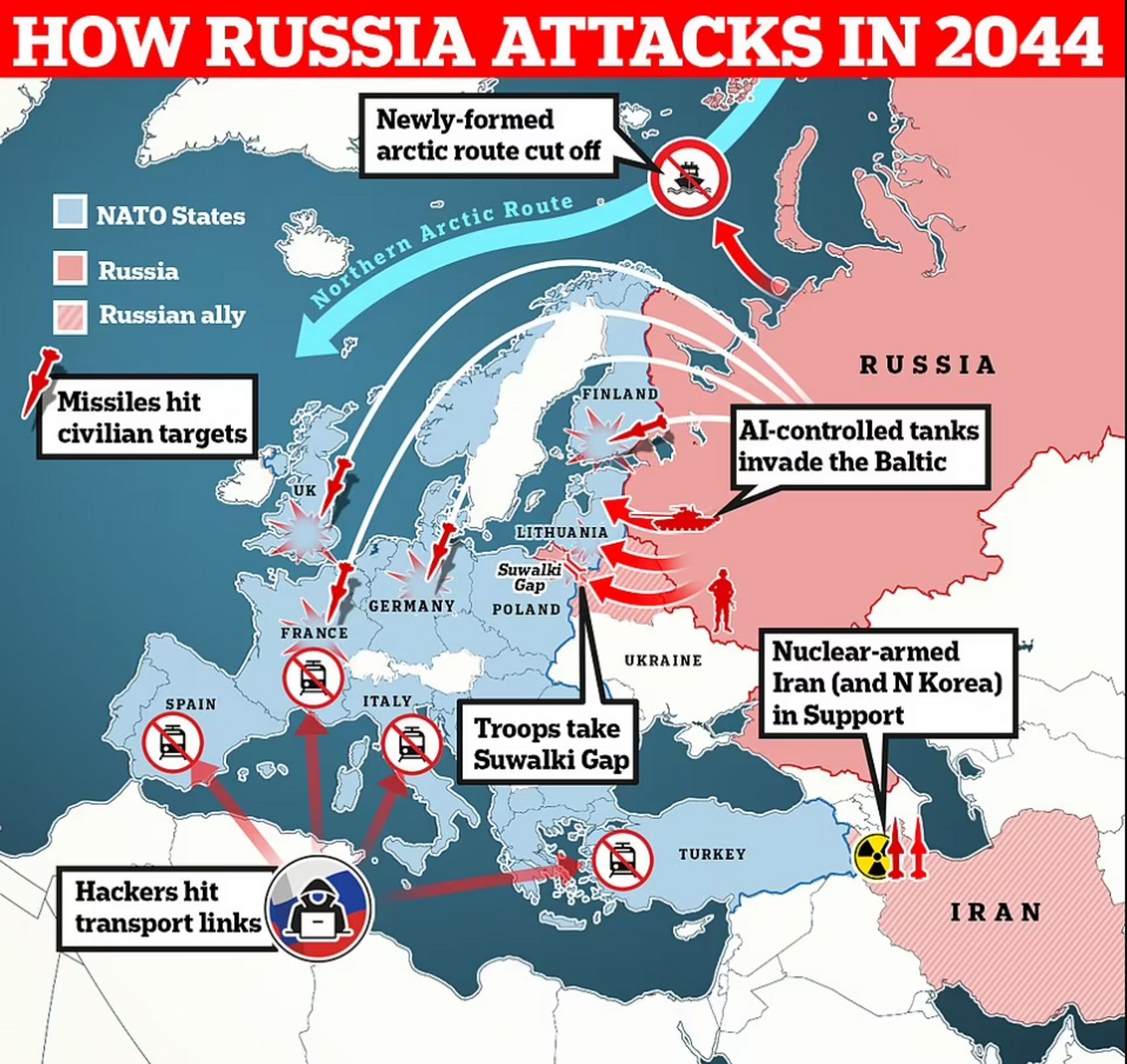 Сценарий войны между Россией и НАТО в Европе в 2044 году по версии Daily Mail