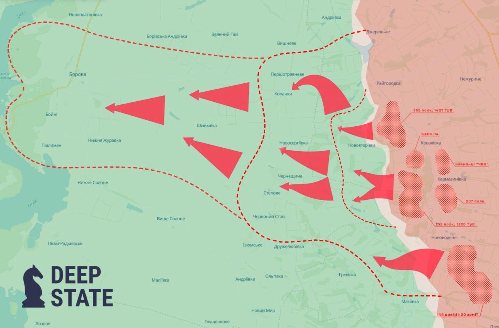 Возможный замысел российского наступления на Боровую на сватовском направлении