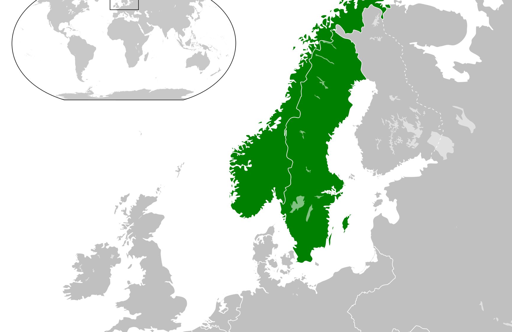 Карта Швеции и Норвегии в 1814-1905 годах