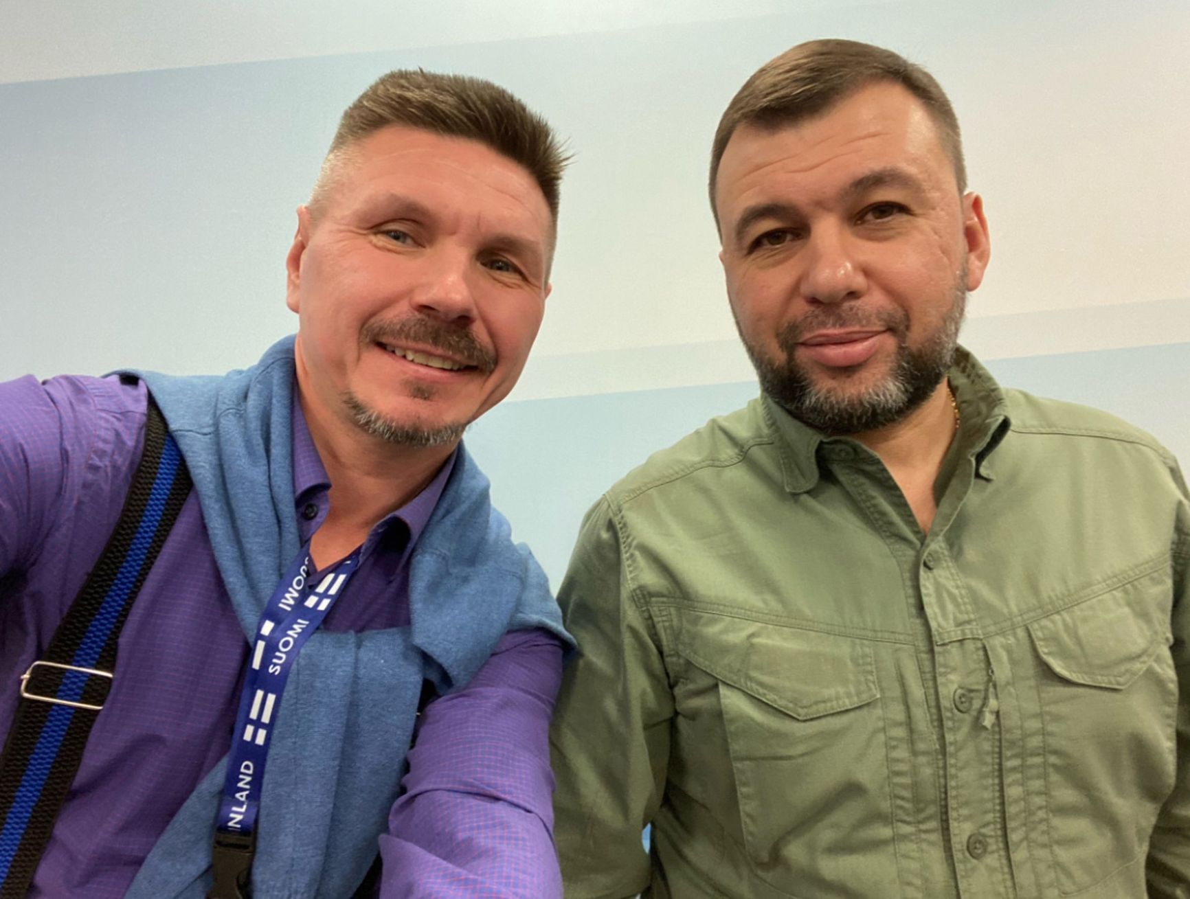 Kosti Heiskanen and Denis Pushilin, the leader of the so-called Donetsk People's Republic