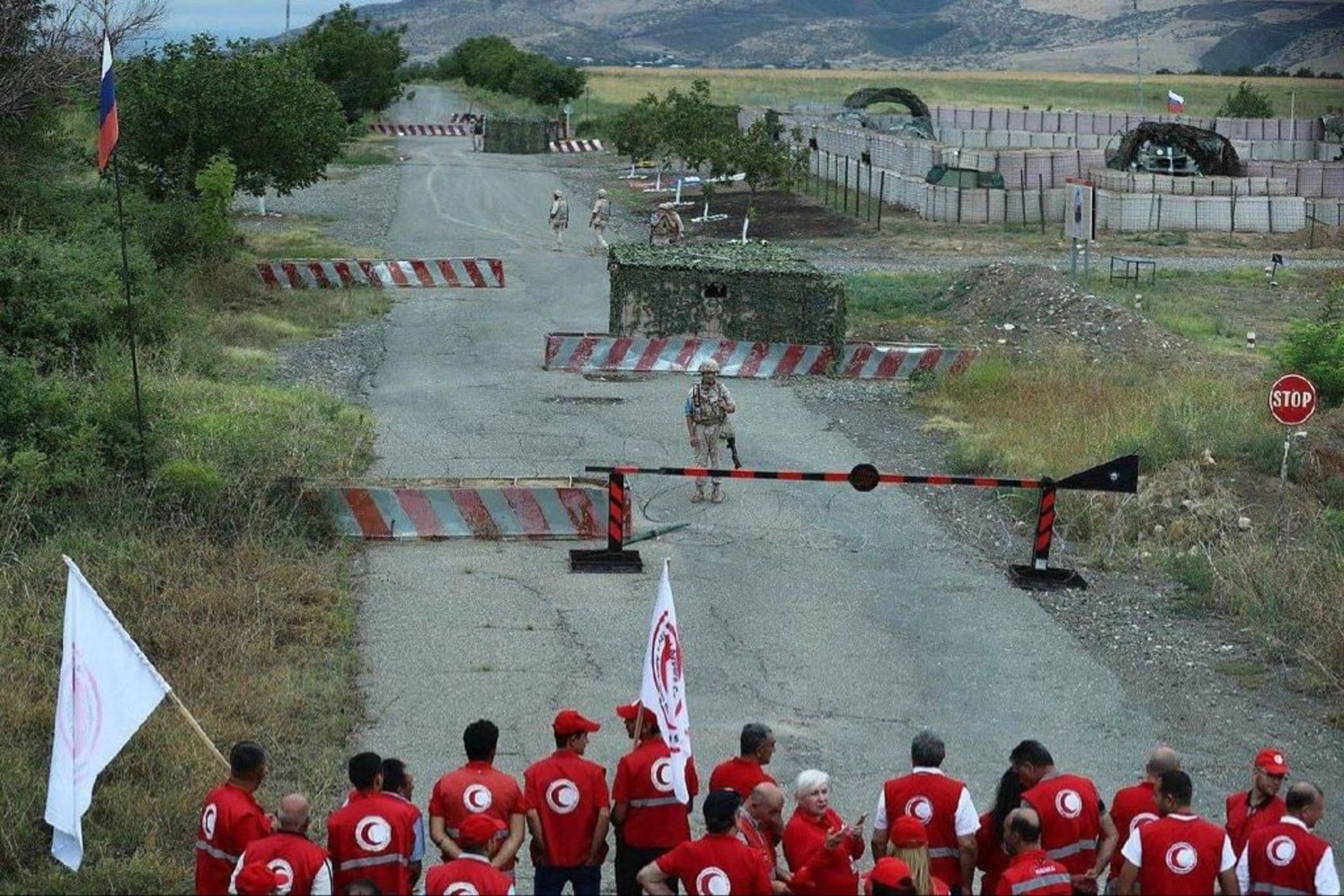 Azerbaijani “activists” at the entrance to Artsakh from the direction of Aghdam