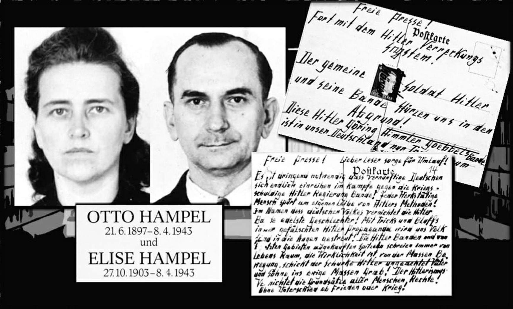 Elise and Otto Hampel and their anti-Hitler postcards