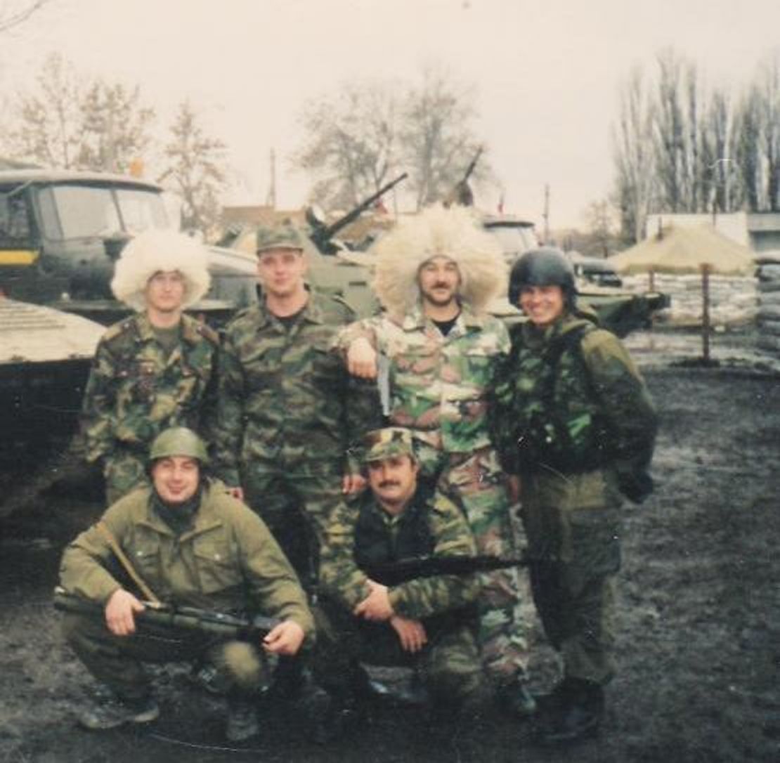 Бойцы в/ч 23562 в Чечне
