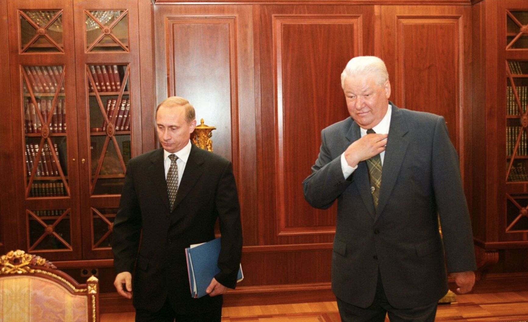 Boris Yeltsin and Vladimir Putin, 1999