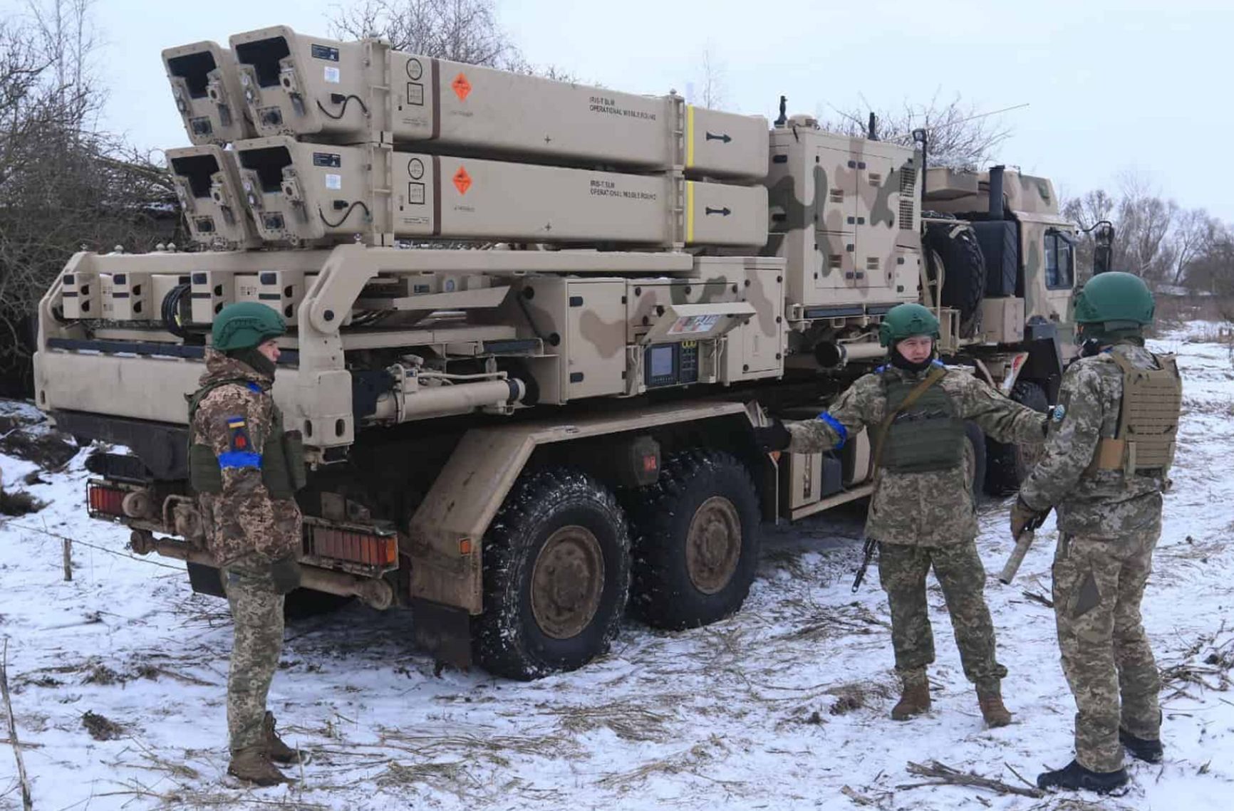 A German IRIS-T air defense system transferred to the Armed Forces of Ukraine, February 2023