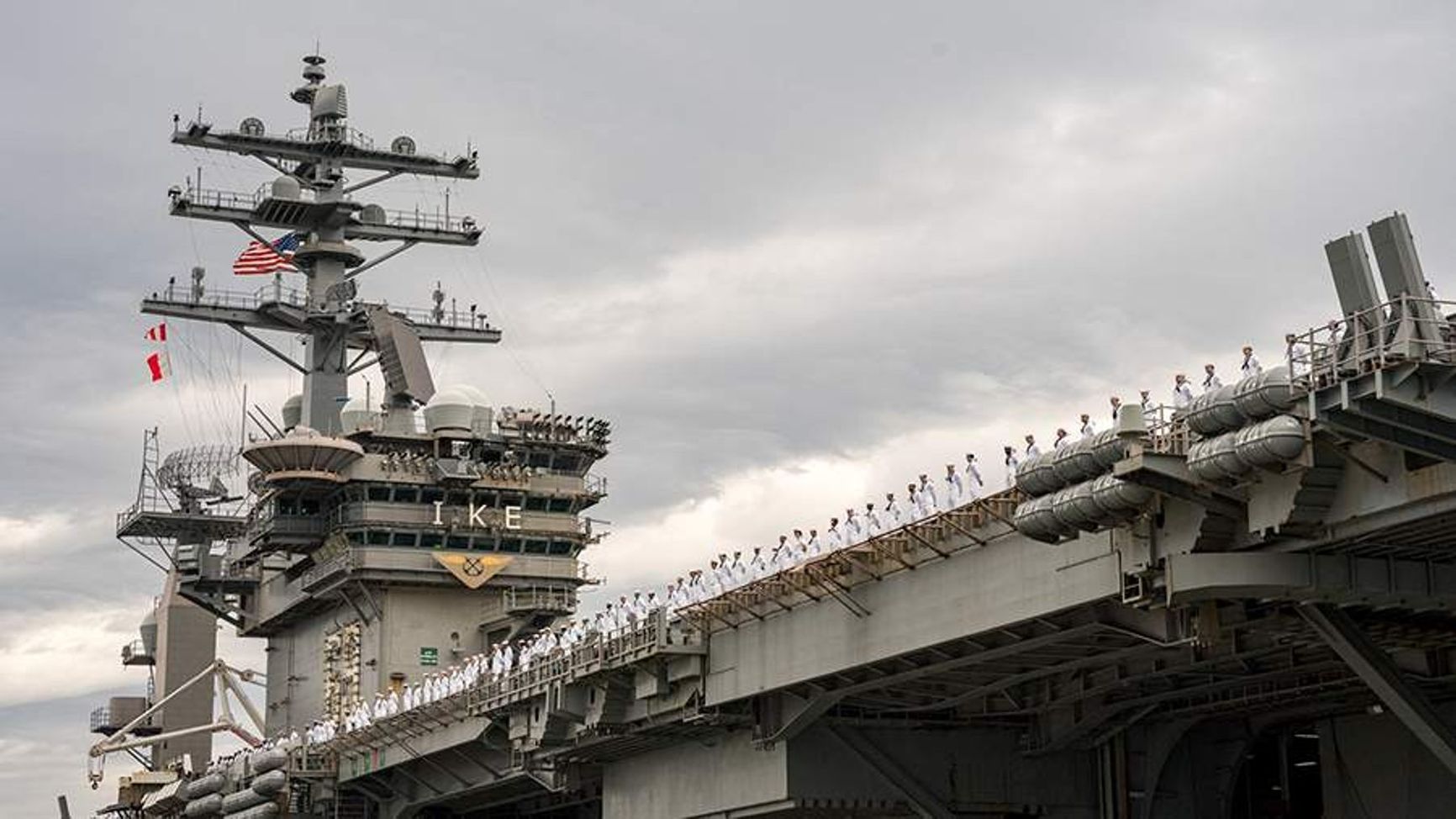 The nuclear aircraft carrier USS Eisenhower set sail for the Mediterranean Sea on October 14, 2023