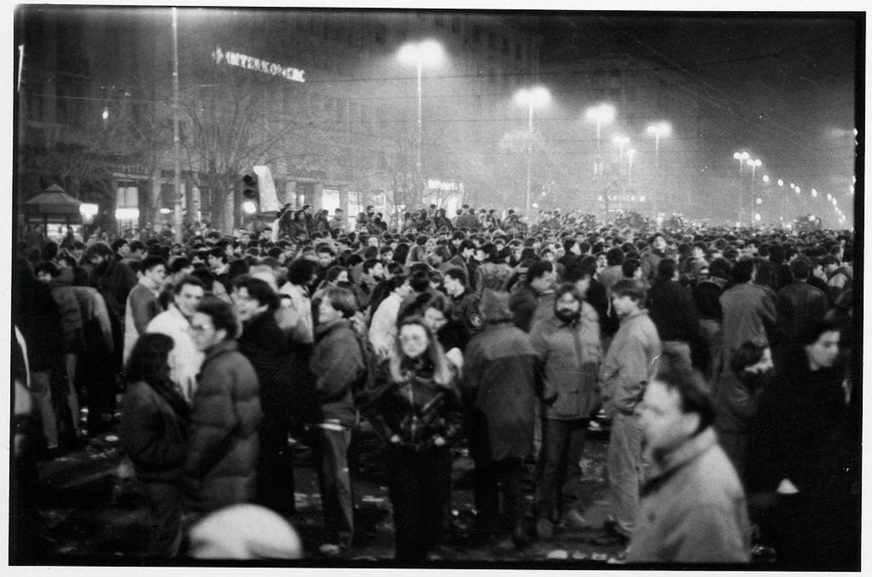 Demonstrators in Belgrade, 1991.