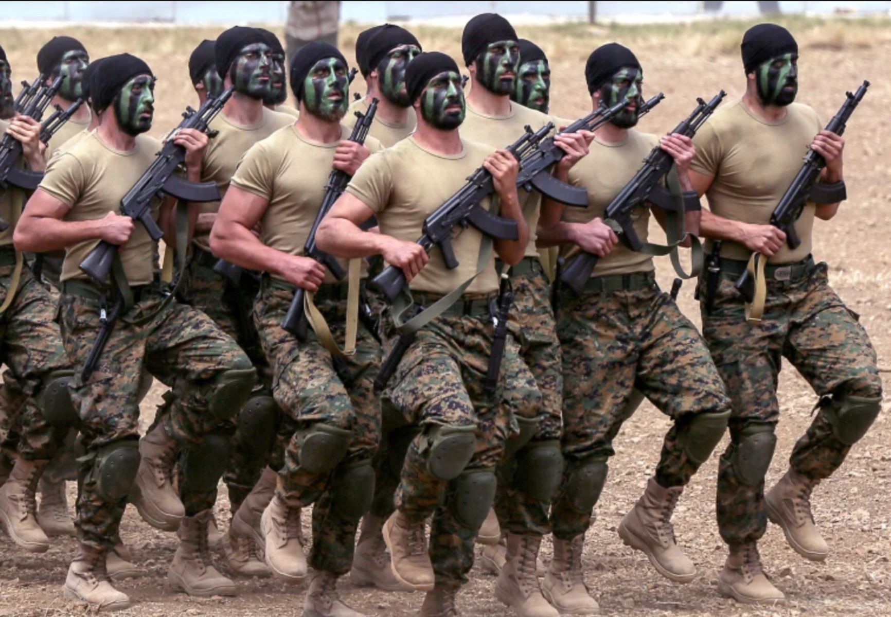 Hezbollah militants exercising