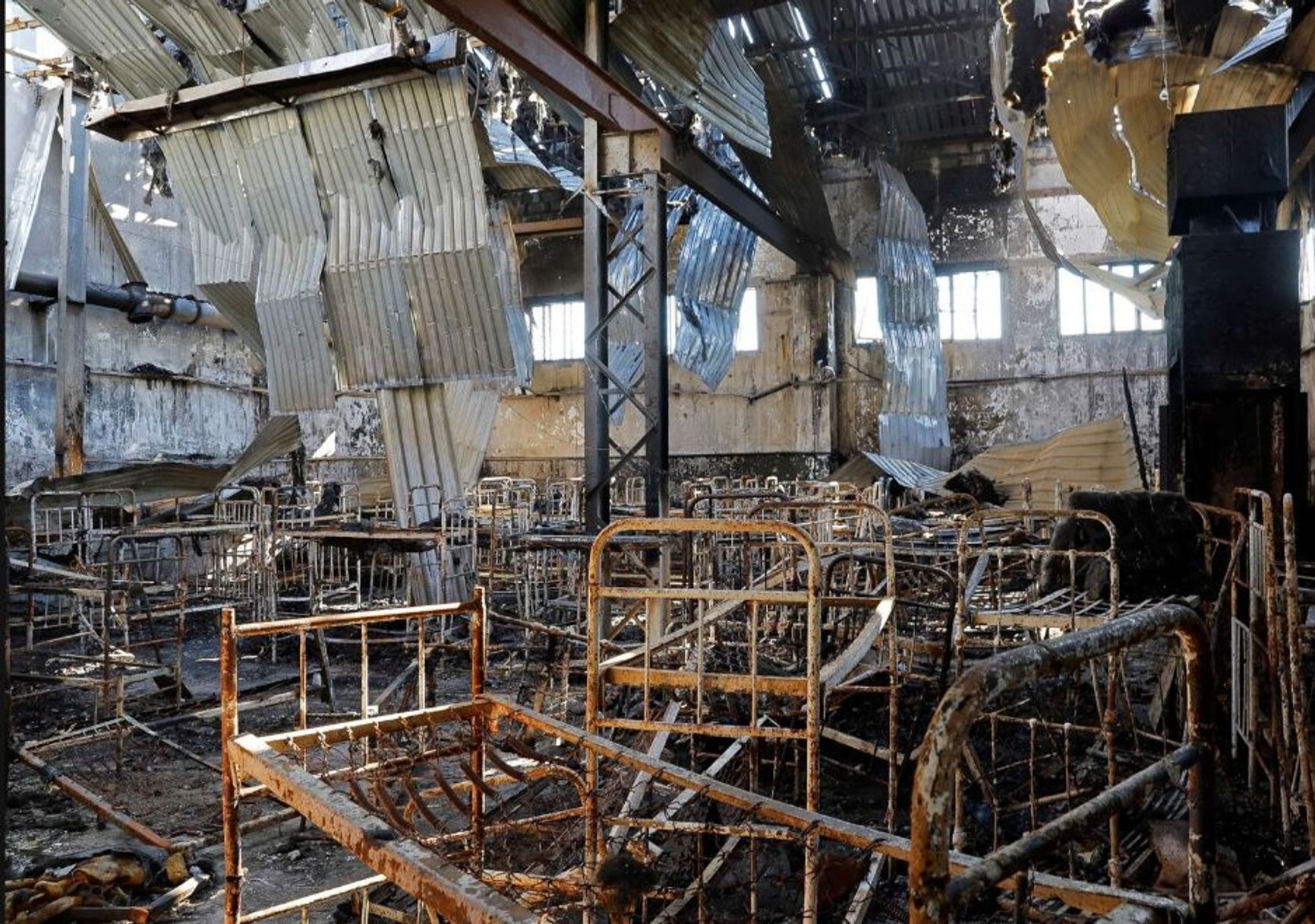 Inside a building at the Olenivka corrective colony where an explosion killed more than 50 Ukrainian POWs, August 10, 2022