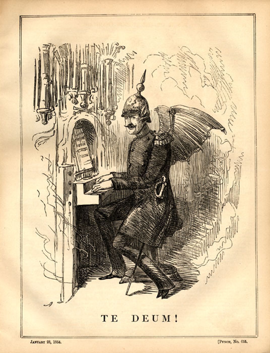Карикатура на Николая I, которая должна была подчеркнуть, что его религиозные намерения на самом деле ничего не значат, и сравнить его с дьяволом.