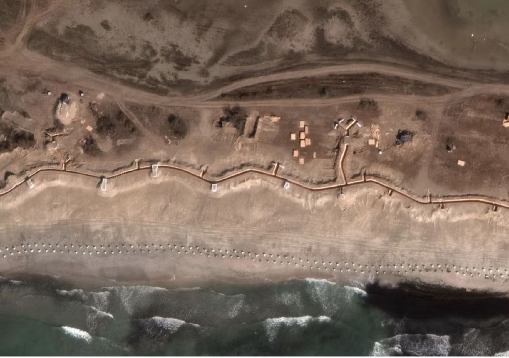 Satellite image of Russian fortifications in Vitino (Crimea)
