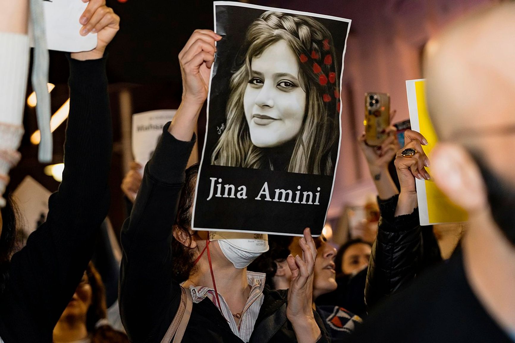 A protest after the death of Mahsa Amini