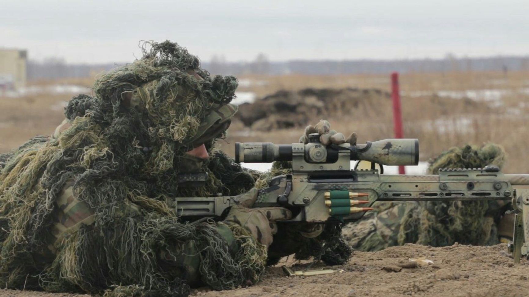 Снайпер 24-й отдельной гвардейской бригады специального назначения  с винтовкой Steyr-Mannlicher SSG 08. Полигон Шилово, Новосибирская область, май 2019