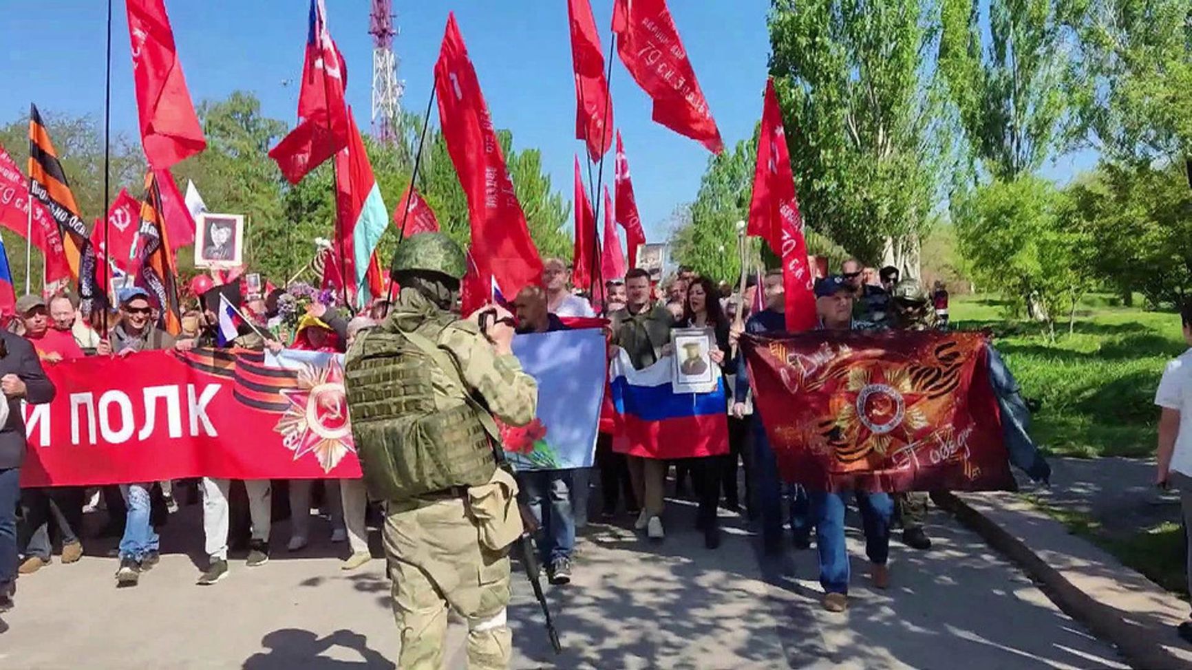 Victory Day parade in occupied Kherson, May 9, 2022