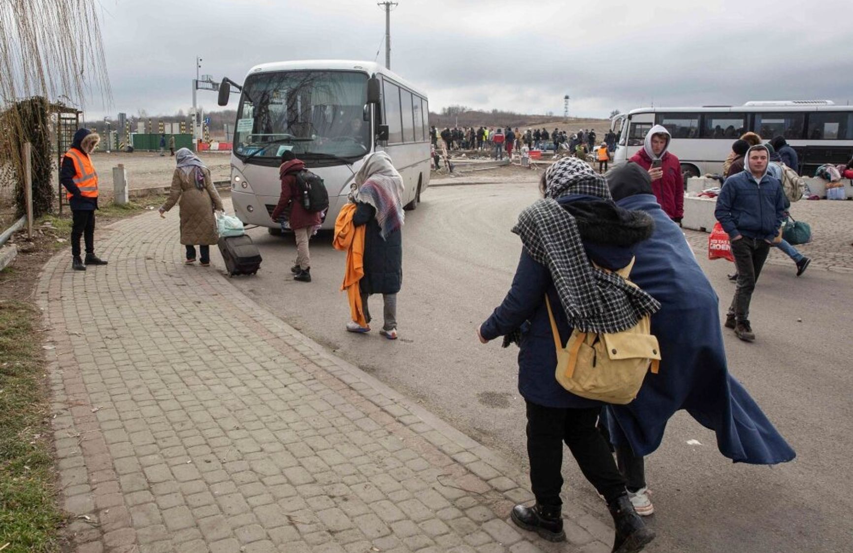 Беженцы из Украины на российско-эстонской границе