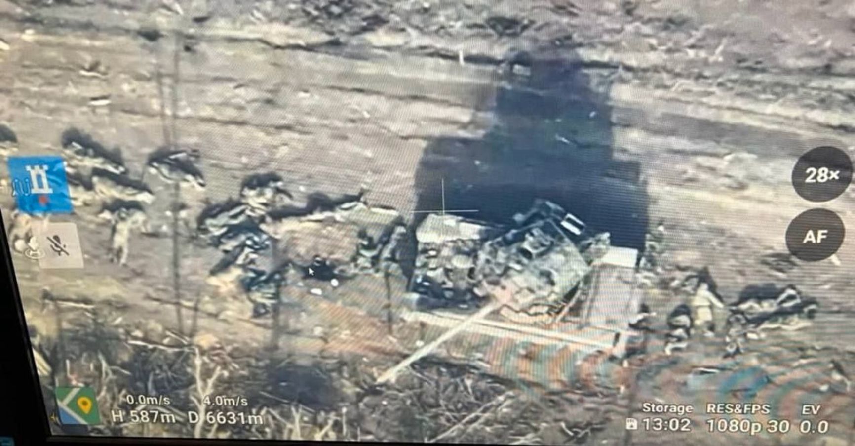 Скриншот из видео с погибшими российскими военнослужащими в районе Степового