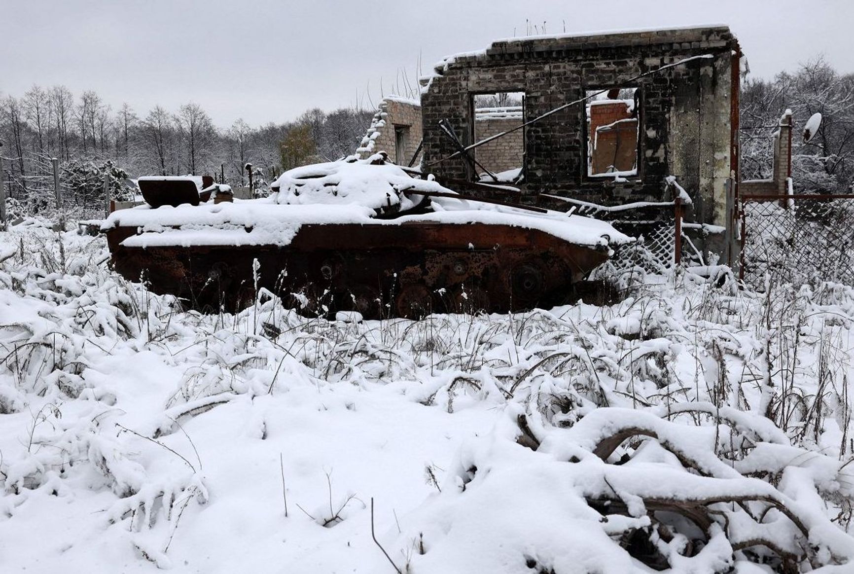 A Russian BMP hit and abandoned near Sviatohirsk, November 21, 2023