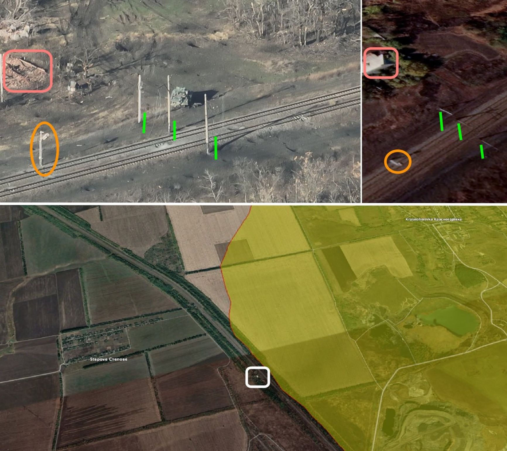 Геолокация места поражения БМП M2A2 Bradley ODS-SA в районе Авдеевки
