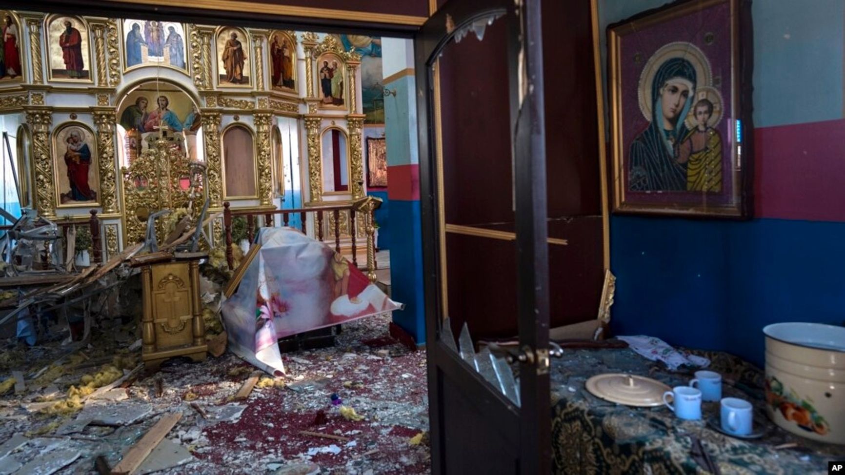 The Ukrainian Orthodox Church in Yasnohorodka, where the Ukrainian army halted the advance of the Russian army